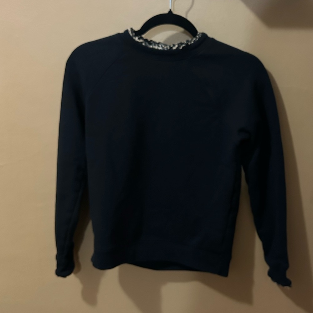 J. Crew Leopard Ruffle Neck Pull Over - Picture 2 of 10